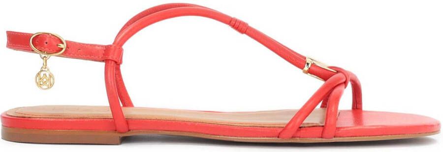Kazar Red sandals on a flat sole with an overhang