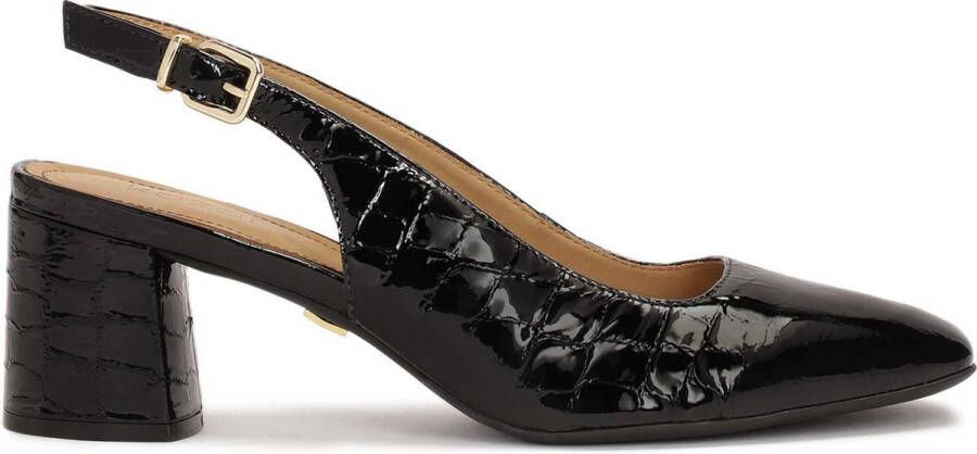 Kazar Semi-open pumps in embossed patent leather