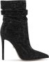 Kazar Sparkly black booties decorated with crystals - Thumbnail 1