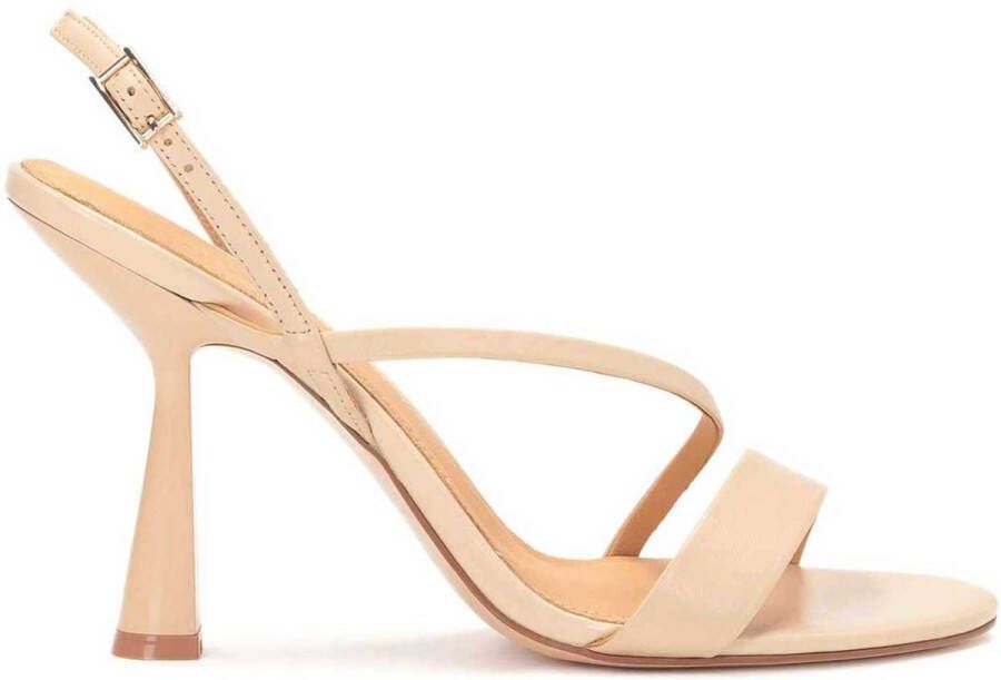 Kazar Studio Beige leren sandalen op een hoge stiletto