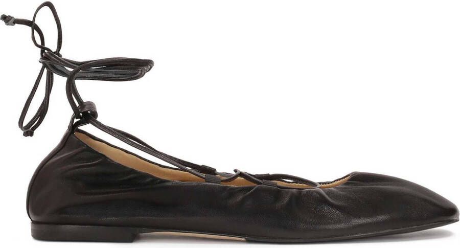 Kazar Studio Zwarte ballerina's vastgebonden om de enkel Black Dames