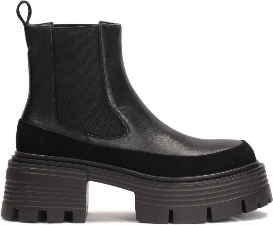 Kazar Studio Black chelsea boots on an elevated sole with embossing