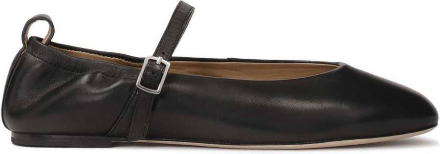 Kazar Studio Black leather ballerinas with buckled strap