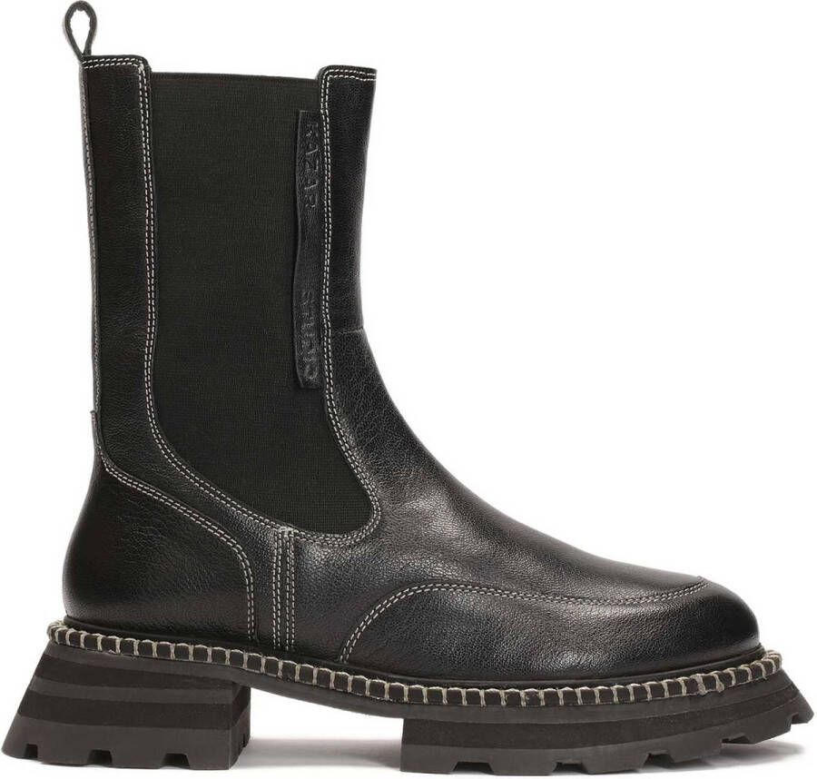 Kazar Studio Black leather chelsea boots with contrasting trim