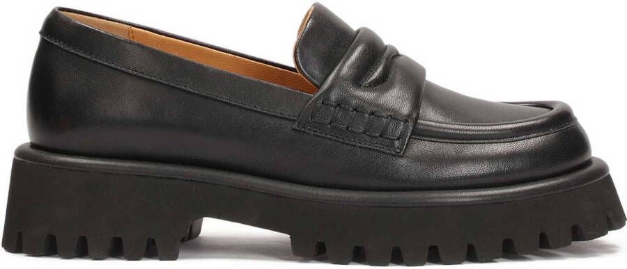 Kazar Studio Black leather platform casual shoes