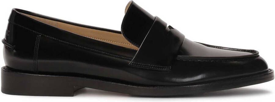Kazar Studio Black stylish half shoes made of grain leather