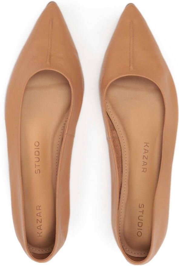 Kazar Studio Comfortabele lichtbruine leren ballerina's Brown Dames