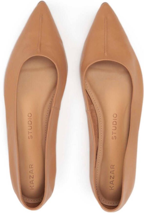 Kazar Studio Comfortabele lichtbruine leren ballerina's Brown Dames