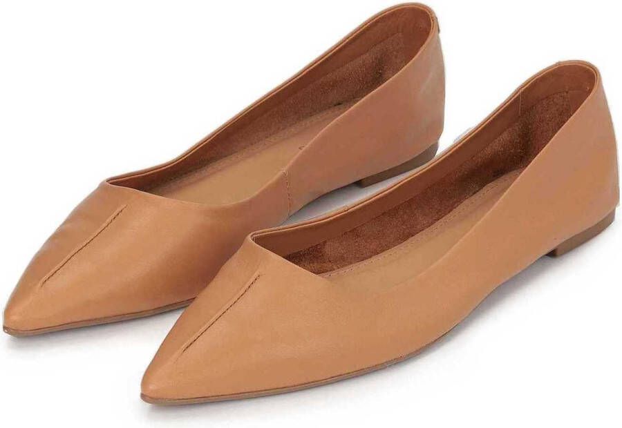 Kazar Studio Comfortabele lichtbruine leren ballerina's Brown Dames - Foto 2