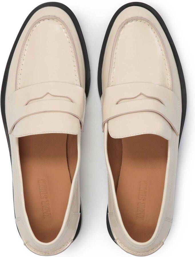 Kazar Studio Dames beige slip on loafer stijl casual schoenen