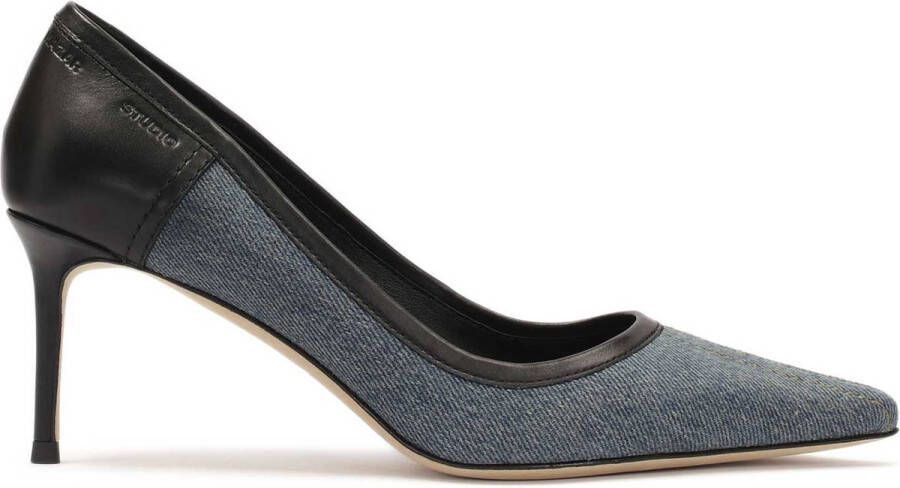 Kazar Studio Denim fabric and leather pumps