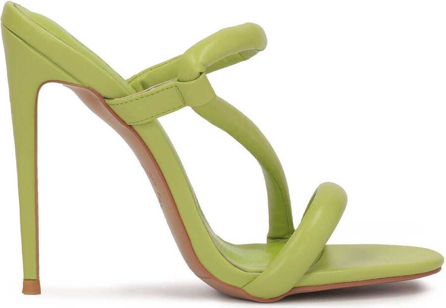 Kazar Studio Green flip-flops with soft straps on a slim heel