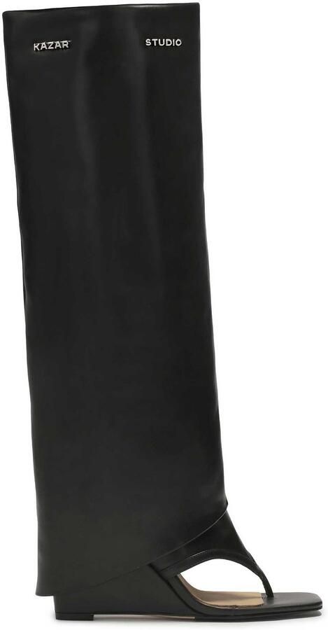 Kazar Studio Sandalen op een platform met een omhooggeklapte lange bovenkant