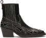 Kazar Studio Leren cowboy laarzen met uitgesneden patroon Black Dames - Thumbnail 1