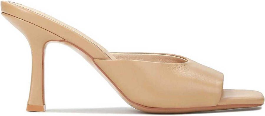 Kazar Studio Lichtbruine lederen teenslippers voor