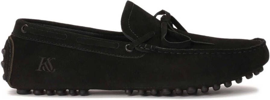 Kazar Studio Heren suède mocassins op een gegroefde zool Black Heren