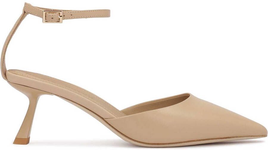 Kazar Studio Semi-open pumps in beige grain leather