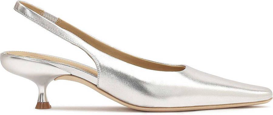 Kazar Studio Silver duckling pumps with open heel