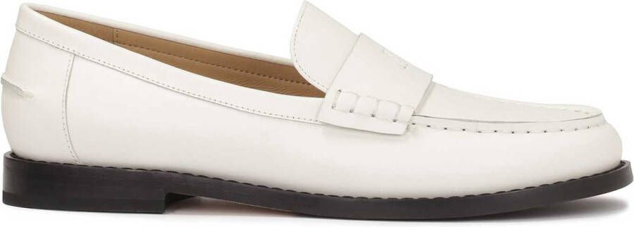 Kazar Studio Instappers van leer op een comfortabele zool White Dames