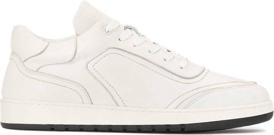 Kazar Studio Witte leren sneakers voor heren versierd met draden White Heren