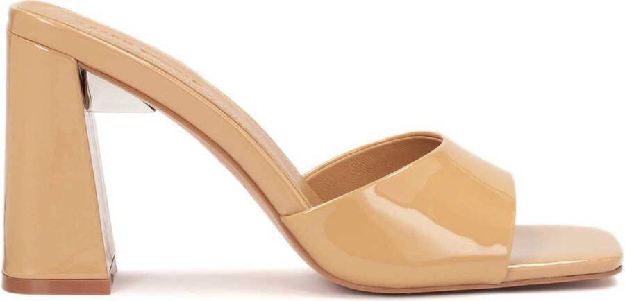 Kazar Studio Wide stiletto heel flip-flops in patent leather