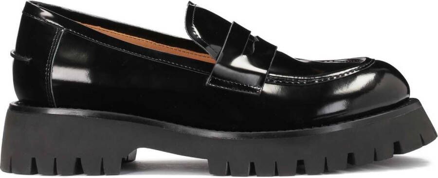 Kazar Studio Zwarte leren dames loafers