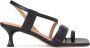 Kazar Studio Zwarte sandalen met lage hak en een diagonaal riempje - Thumbnail 1