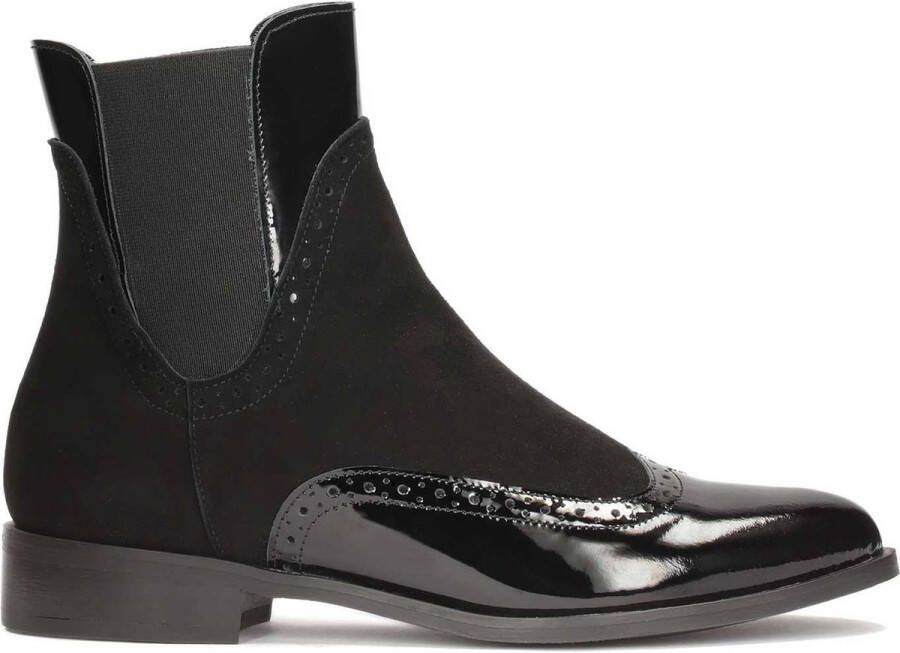 Kazar Suede and patent leather Chelsea boots