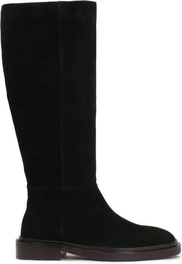 Kazar Suede black boots with slip-on upper