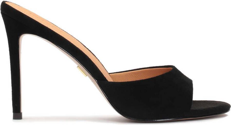 Kazar Suede black mules on a sleek heel