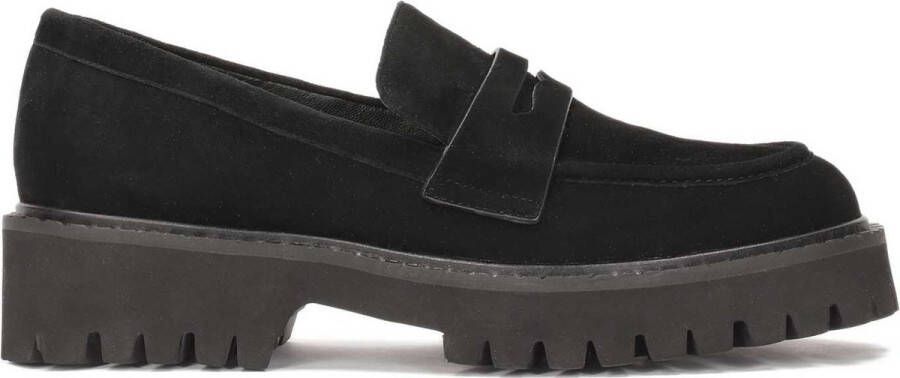 Kazar Suede black slip-on shoes