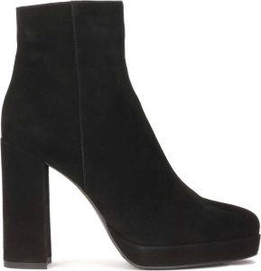 Kazar Suede boots with a wide heel and platform