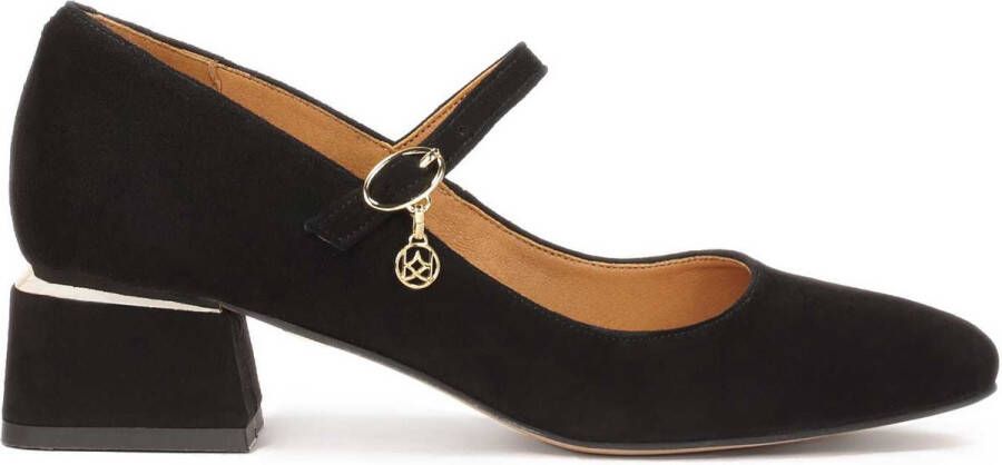 Kazar Suede pumps with a strap on the instep