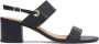 Kazar Tijdloze zwarte sandalen op een brede hak met twee bandjes - Thumbnail 1