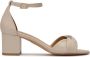 Kazar Tijdloze leren sandalen met bedekte hak Beige Dames - Thumbnail 1