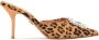 Kazar Volle pantoffels van leder met luipaardprint - Thumbnail 1