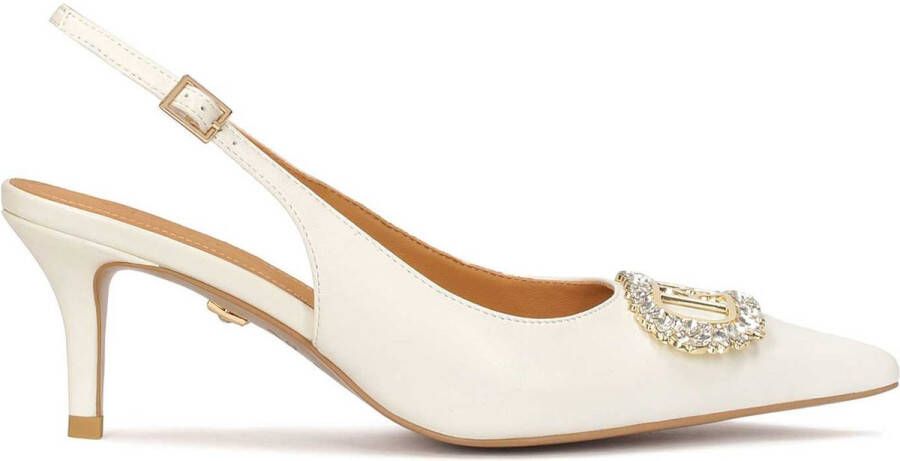 Kazar Bruiloft lage stiletto-pompen met sieradenversiering Beige Dames