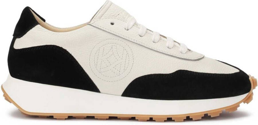 Kazar White and black sneakers made of combined materials