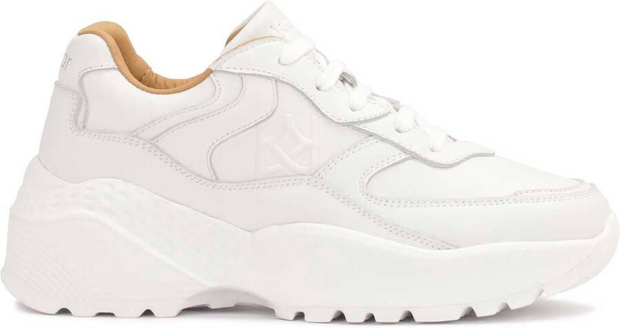 Kazar White leather sneakers on a thick sole
