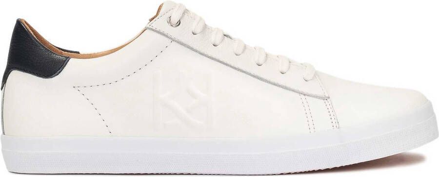 Kazar White leather sneakers with embossed monogra