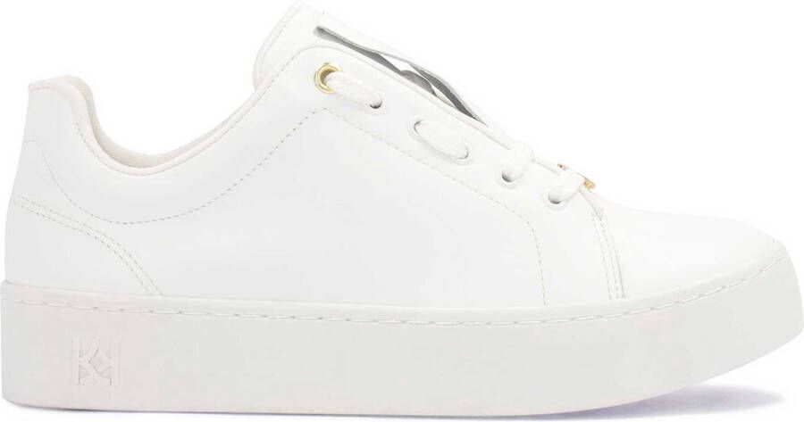 Kazar White minimalist sneakers on a simple sole