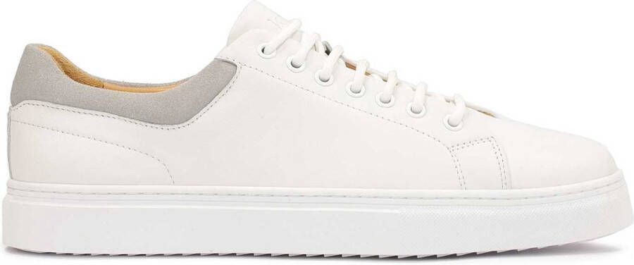 Kazar Witte sneakers met grijze hielkap White Heren