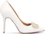 Kazar Witte trouwpumps met een sprankelende zirkonia decoratie White Dames - Thumbnail 1