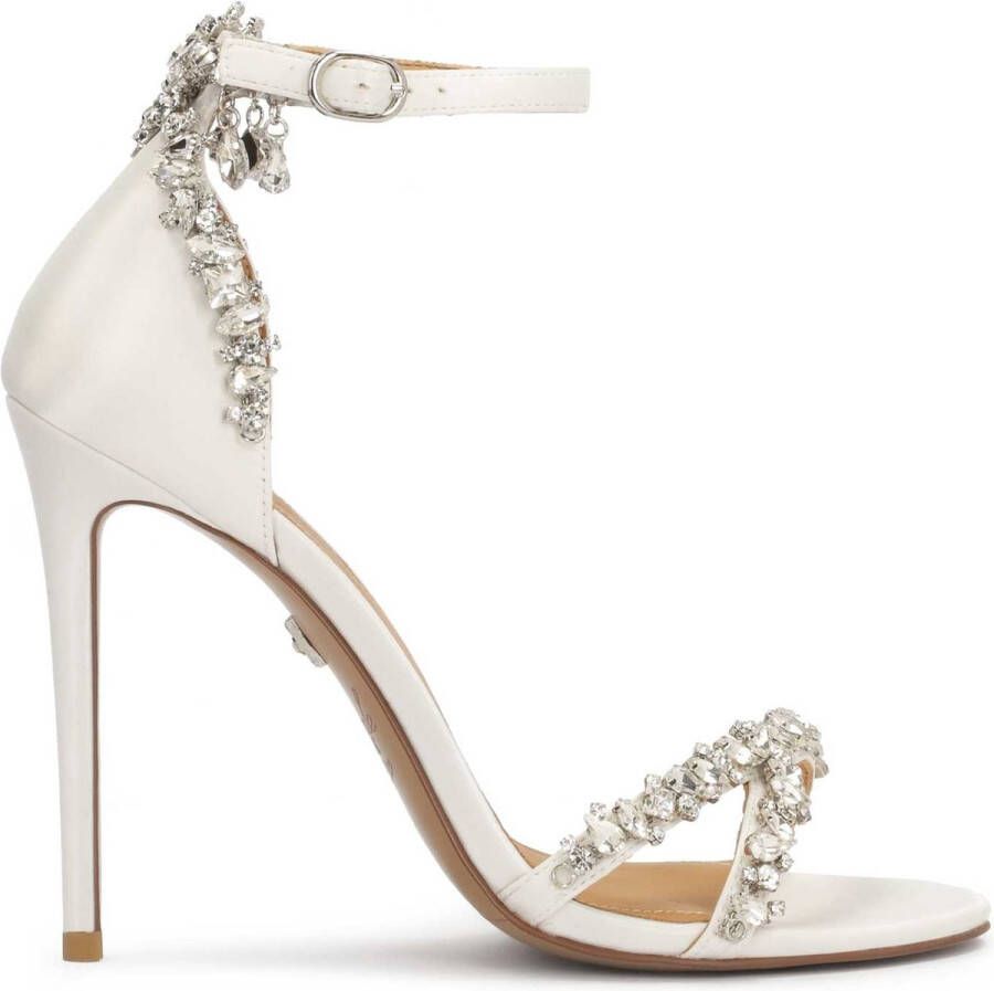 Kazar White wedding sandals decorated with zircons