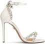 Kazar White wedding sandals decorated with zircons - Thumbnail 1