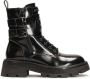 Kazar Women's leather boots in military style - Thumbnail 2