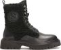 Kazar Leren laarzen voor dames met decoratieve schapenvacht Black Dames - Thumbnail 1