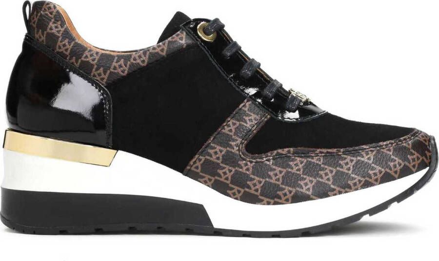 Kazar Zwarte en bruine sneakers voor dames