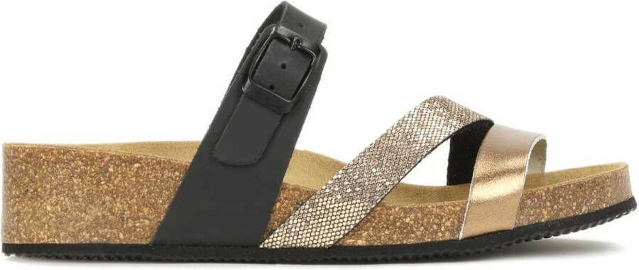 Kazar Zwarte en gouden muiltjes voor dames Black Dames