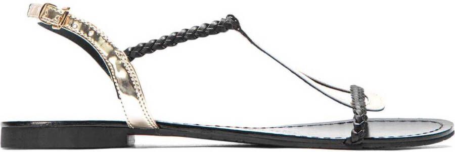 Kazar Zwarte en gouden sandalen voor dames Yellow Dames